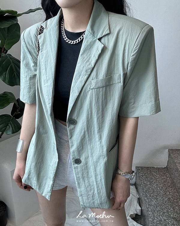 薄款棉麻西裝外套